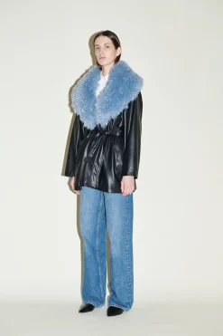 Agatha Vegan Jacket with Faux Collar