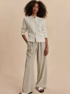 Bettina Textured White Knit Jacket