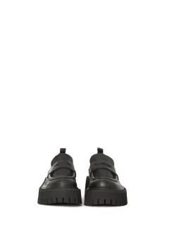 Black Leather Chunky Loafers