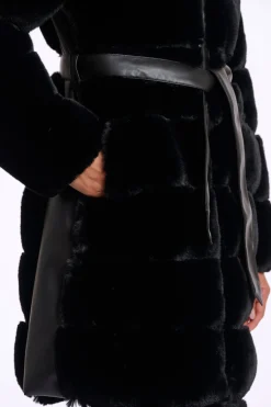 Bridget Black Faux Fur Coat