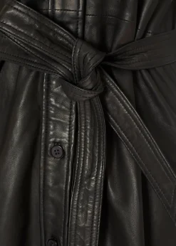 'Clare' Black Leather Dress