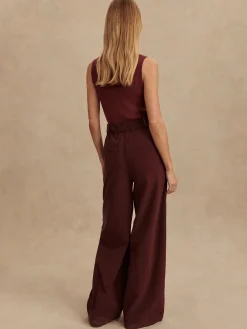 Floris Decadent Chocolate Wide Leg Cord Pant 29.5