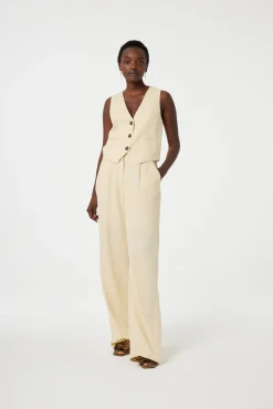Gigi Latte V Neck Gilet