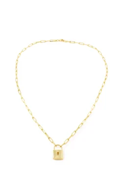 Gold Padlock Necklace