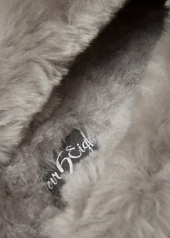 Grey on Grey Luxury Sheepskin Wedge Slippers
