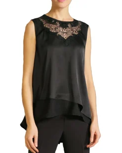 High Radiate 'Sleeveless Crochet Lace Top'