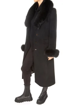 Jessimara Long Wool Blend Coat Black