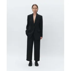 Jonah Classic Gaberdine Black Cropped Trousers