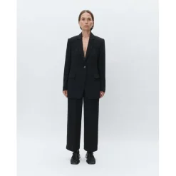 Jonah Classic Gaberdine Black Cropped Trousers