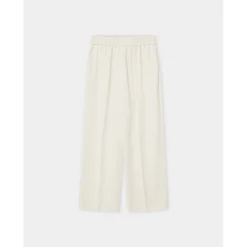 Jonah Classic Gaberdine Ivory Cropped Trousers