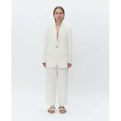 Jonah Classic Gaberdine Ivory Cropped Trousers