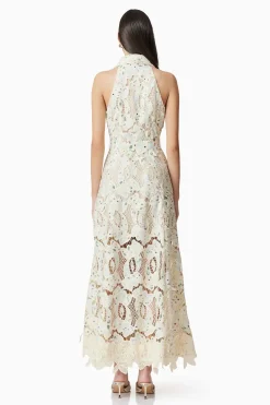 Kyla Floral Maxi Dress in White