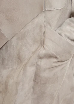 Light Grey Short Suede Jacket