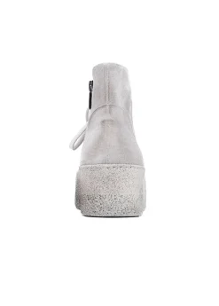 Light Grey Suede Platform Desert Boot