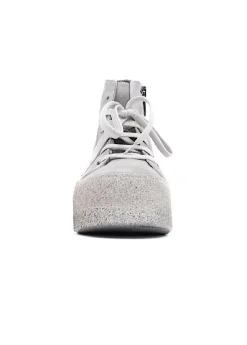 Light Grey Suede Platform Desert Boot