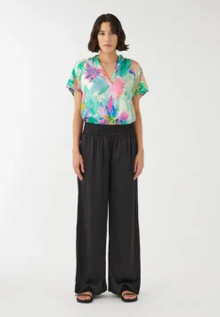 Margo Black Silk Wide Leg Pants