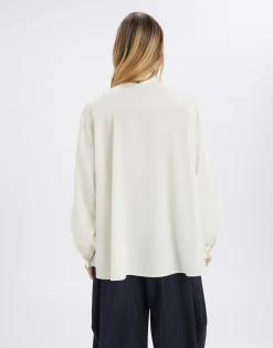 Meryl White Pleated Ruffled Shirt