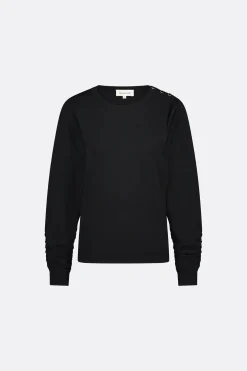 Molly Black Scrunch Pullover