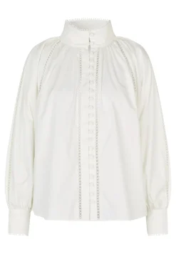 Monia White Blouse with Collar