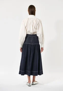 Monia White Blouse with Collar