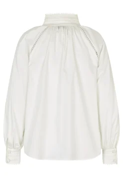Monia White Blouse with Collar