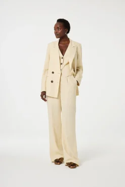 Nura Latte Pleated Trousers