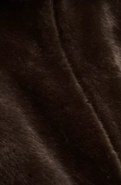 Pandy Faux Fur Jacket in Chocolate Brown