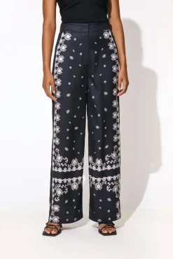 Pia wide leg Sierra print satin pant