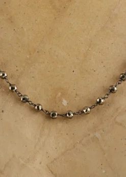 Pyrite Rosario Stone Necklace