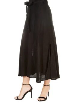 'Raleigh' Black Wrap Midi Skirt