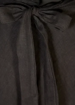 'Raleigh' Black Wrap Midi Skirt