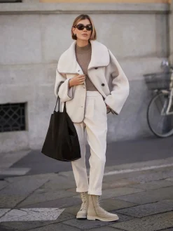Romane Boxy Sandshell Sherpa Jacket