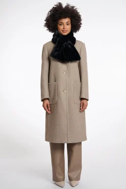 Stip Faux Fur Loop Scarf